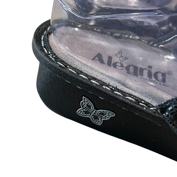 Alegria Karmen Leather Slide On Sandals in Metallic Black Size 37 US 7-7.5 - Picture 9 of 13